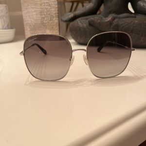 Salvatore Ferragamo Silver Square Sunglasses